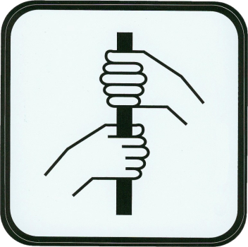 Hinweisschild -Festhalten- 13 x 13 cm