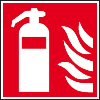 Hinweisschild -FeuerlÃ¶scher-Flamme 13x13