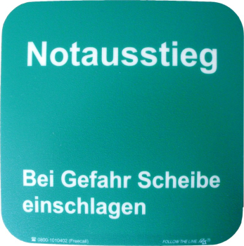 Hinweisschild "Notausstieg" 130 x 130 mm