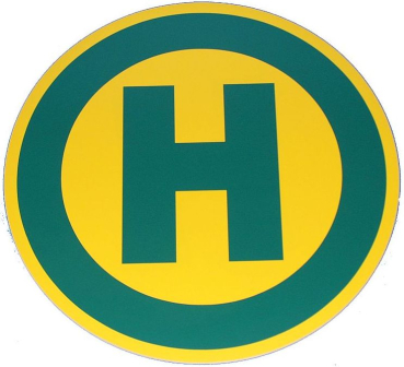 Haltestellenschild selbstklebend  350 mm, rund