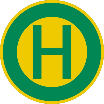 Haltestellenschild selbstklebend  350 mm, rund