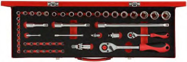 STECKSCHLÃœSSEL-SATZ 1/2" + 1/4" 49-teilig