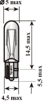 Anzeigenlampe mit Glass.24V/1,2W (1420)*