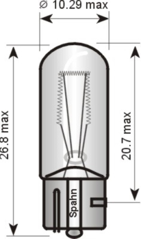 Anzeigenlampe mit Glassockel, 12 Volt