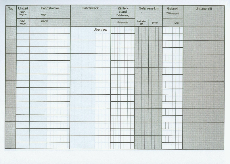 Fahrtenbuch für PKW