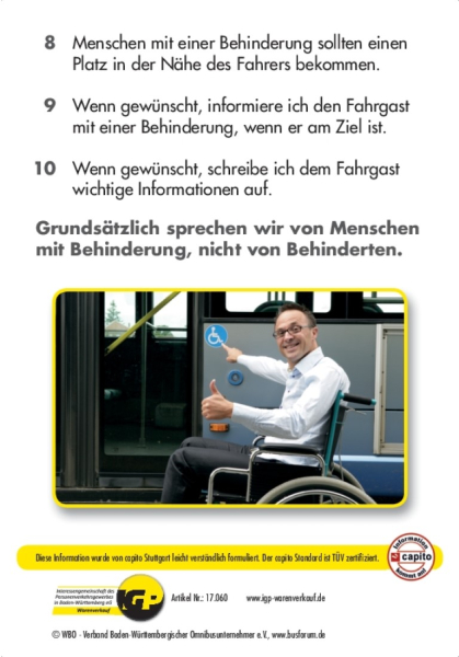 Regeln im Umgang mit Menschen mit Behinderung