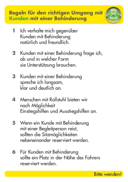 Regeln im Umgang mit Menschen mit Behinderung