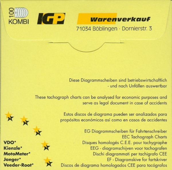 Diagrammscheiben IGP/Haug 125-24 3300 Kombi