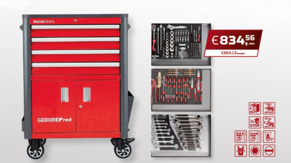 Werkzeugwagen WINGMAN, kpl. mit 130-tlg. Werkzeug