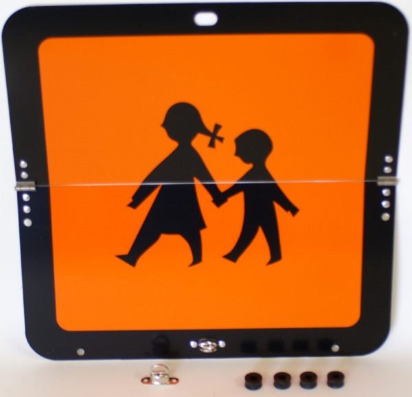 Schulbus-Schild 40x40 cm Alu-klappbar