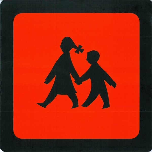 Schulbus-Schild 25x25 cm Kunststoffpl.