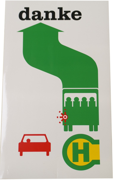 Hinweisschild - Danke- 25x43cm selbstkl.