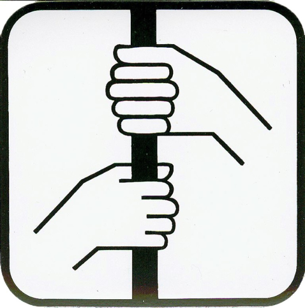 Hinweisschild - Festhalten Symbol - 8 x 8 cm