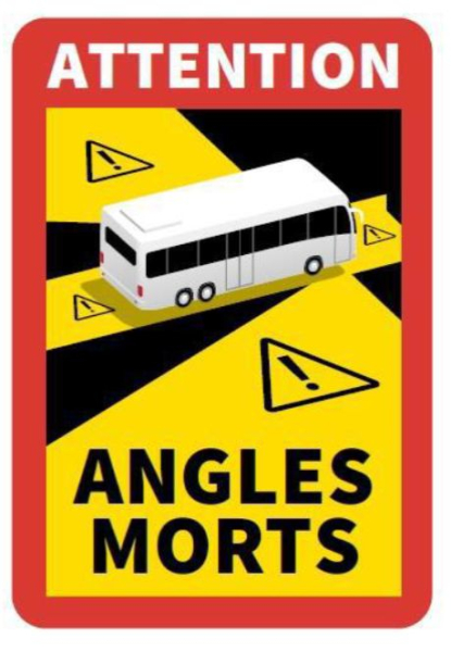 Hinweisschild - Toter Winkel - Bus Frankreich,