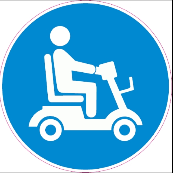 Hinweisschild - Scooter - rund, 14 cm