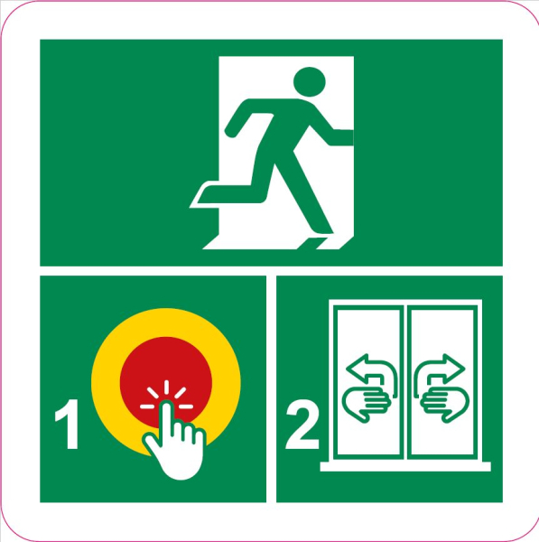 Hinweisschild - Nothahn /Notausstieg  - 10 x 10 cm