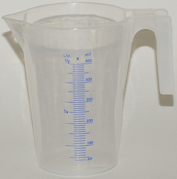 Messbecher PolyÃ¤thylen 0,5 Ltr. transp.