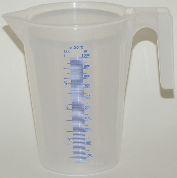 Messbecher PolyÃ¤thylen 1,0 Ltr. transp.