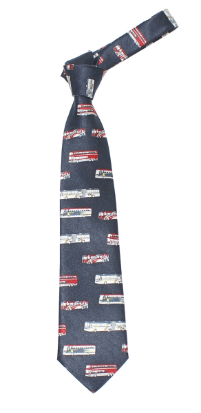 Krawatte Busmotive - blau - (Polyester)