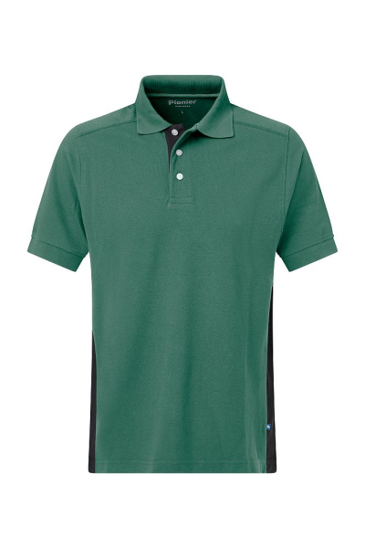 Poloshirt mit Kontrastflanken, 60% Baumwolle/ 40% Polyester