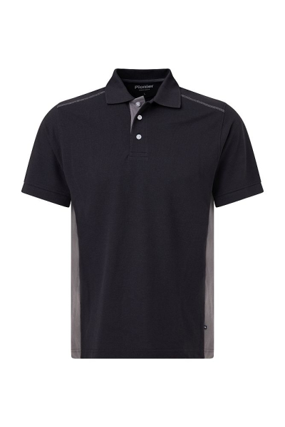 Poloshirt mit Kontrastflanken, 60% Baumwolle/ 40% Polyester