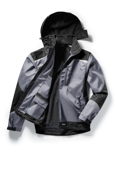 Softshelljacke grau/schwarz