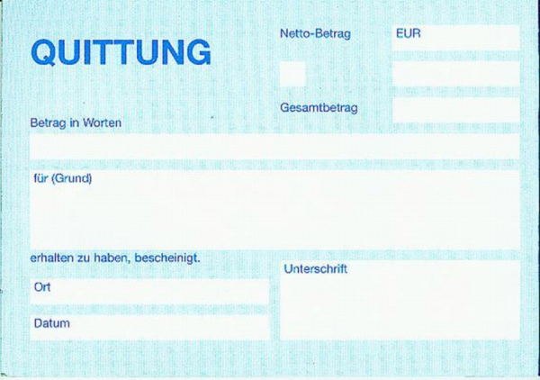 Quittungsblock selbstdurchschreibend