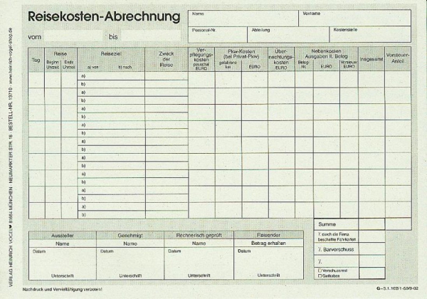 Reisekostenabrechnung IGP PDF Formular