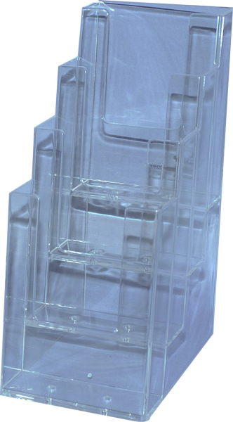 ProspektstÃ¤nder 4fach DIN Lang Plexigl.