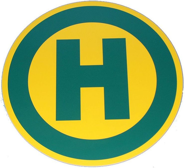 Haltestellenschild selbstklebend  350 mm, rund