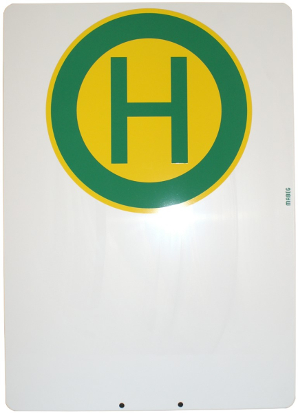 Haltestellenschild Alu-lackiert