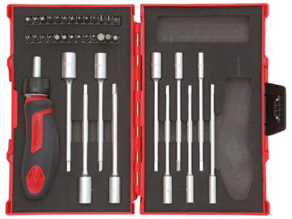 WERKZEUGSATZ T-GRIFF MIT KNARRE 1/4" 37-TEILIG