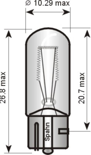 Anzeigenlampe mit Glassockel, 12 Volt