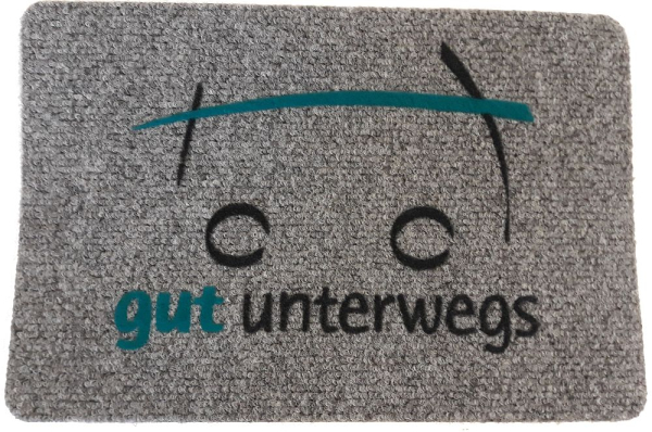 Fussmatte beflockt "Gut Unterwegs" 40 x 60 cm