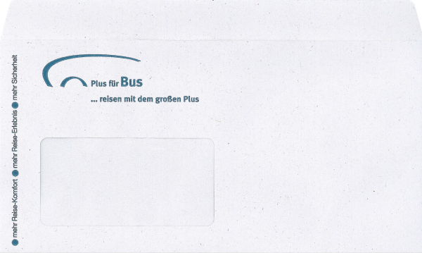 BriefhÃ¼lle DIN lang m. Fenster, **Plus fÃ¼r Bus**