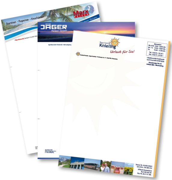 Briefbogen DIN A 4 4-farbig, 90-g-Papier