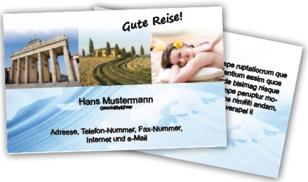 Visitenkarten Format 8,5 x 5,5 cm