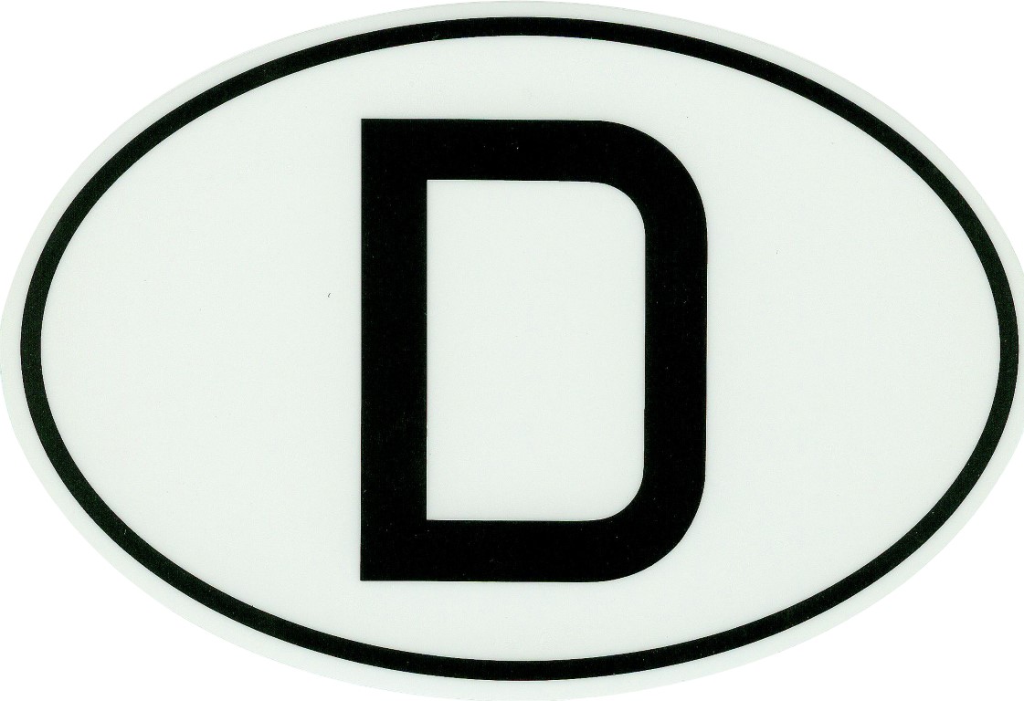Hinweisschild - D - oval 190 x 130 mm