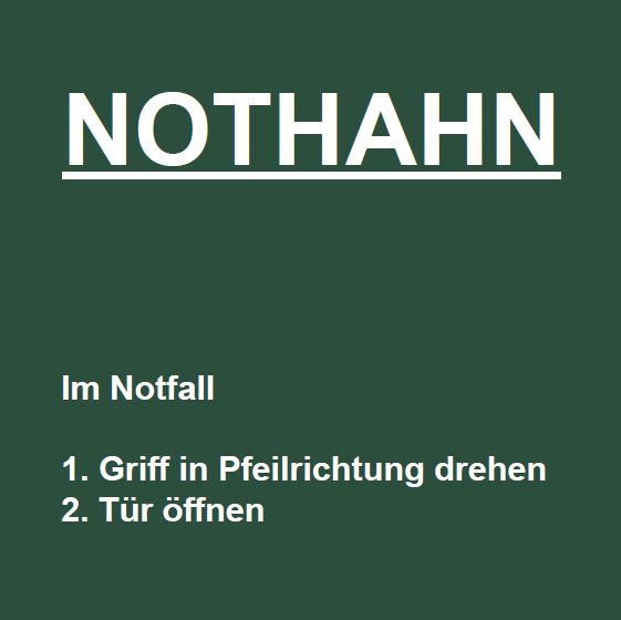 Hinweisschild - Nothahn
