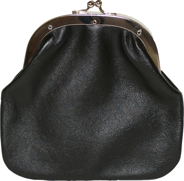Kassabeutel, Leder schwarz