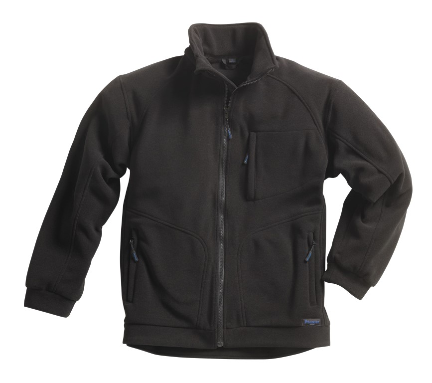 Herren Fleece-Jacke, schwarz,