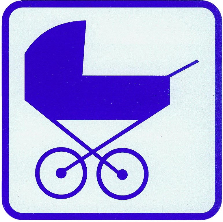 Hinweisschild - Kinderwagen- 13 x 13 cm
