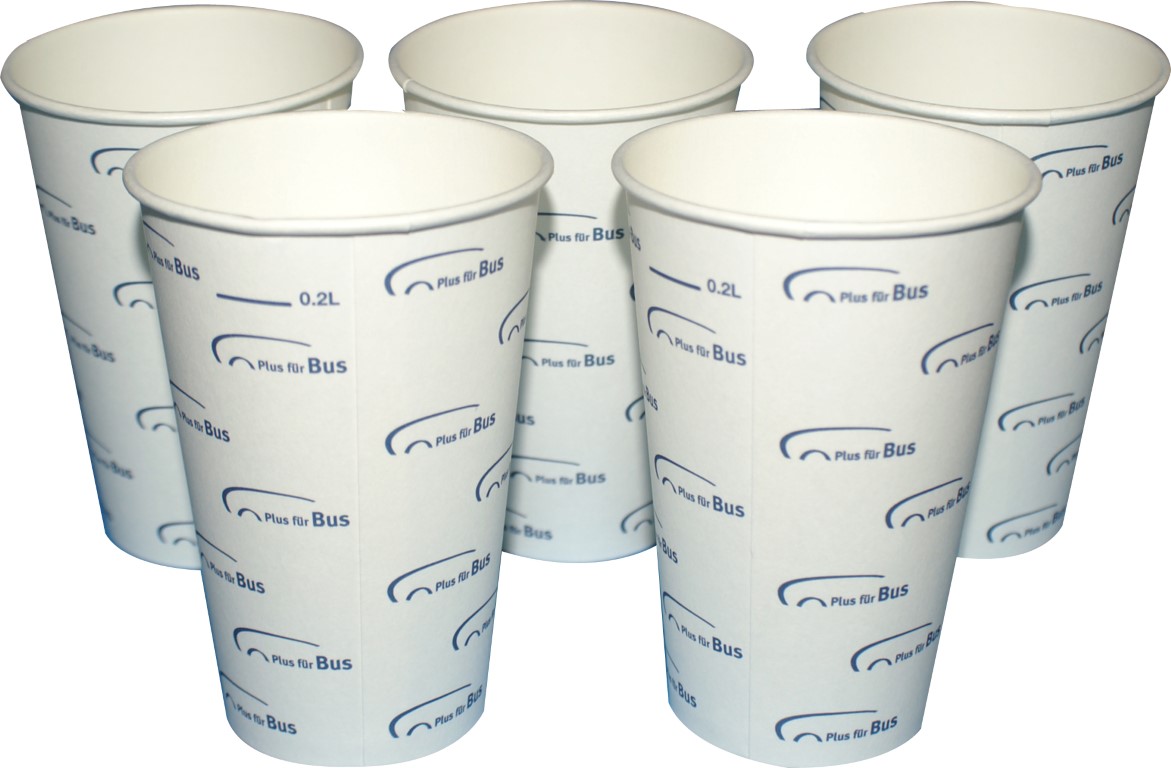 Coffee-To-Go Becher 200 ml, Druck "ENJOY" Karton