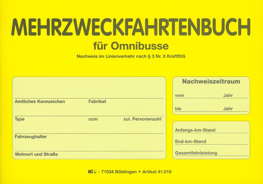 Fahrtenbuch Omnibusse